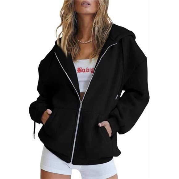 Womens Zip‎ Up Hoodies Long Sleeve Sweatshirts Fall Outfits  Sweaters Jackets - Picture 11 of 12
